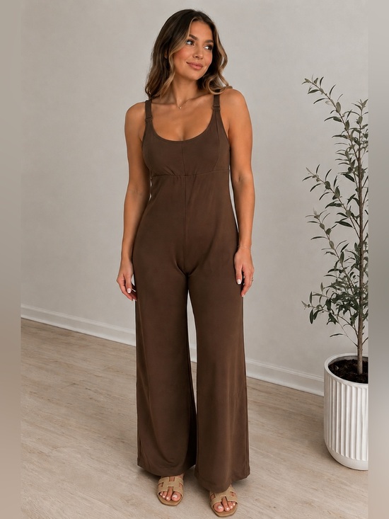 HALARA Pants - Halara knew no tags. Women’s Wide-Leg Jumpsuit in Brown M